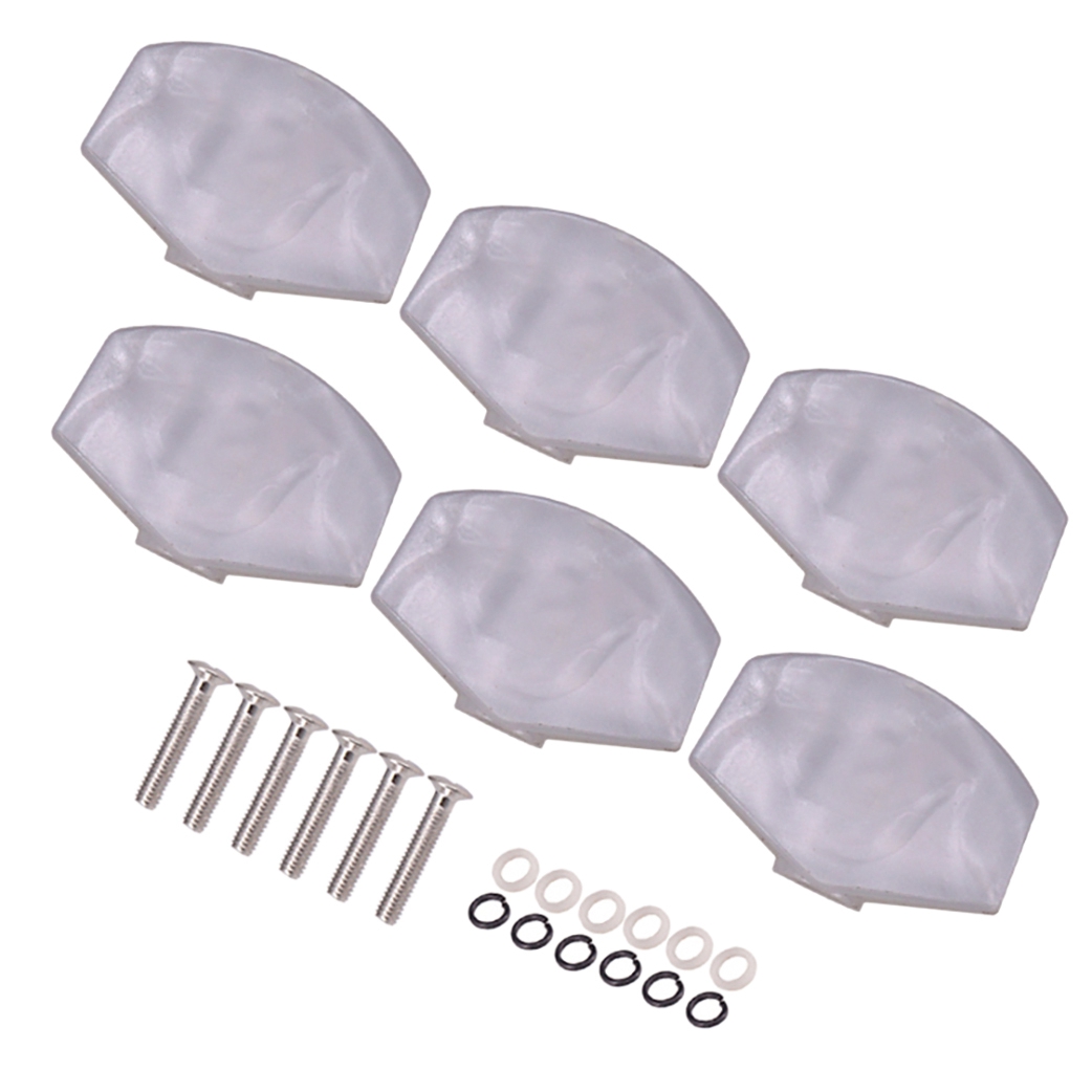 FORIDE 6 Pcs Guitar Tuners Buttons White Pearl Tuning Key Square Buttons Handle Caps