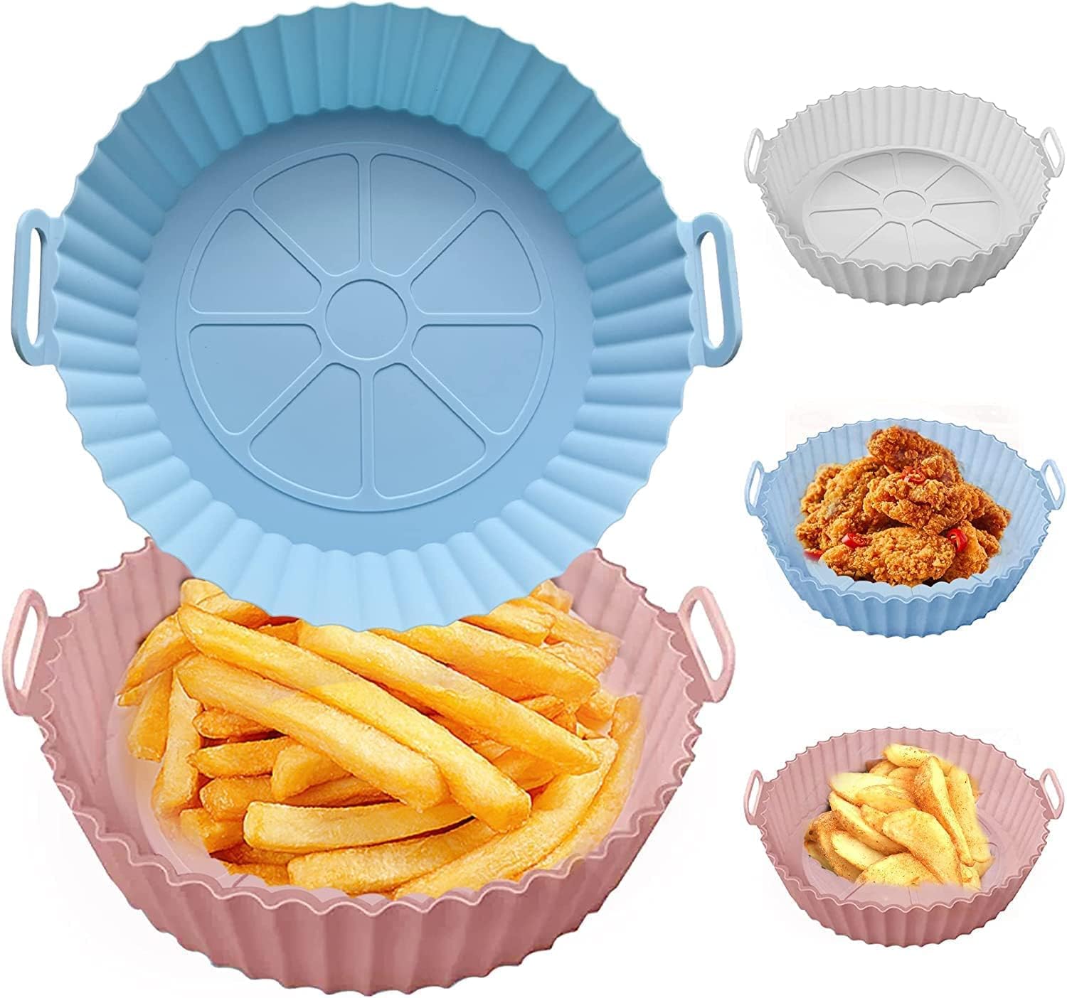 Reusable Silicone Round Air Fryer Oven Baking Silicone Mold Tray 16CM