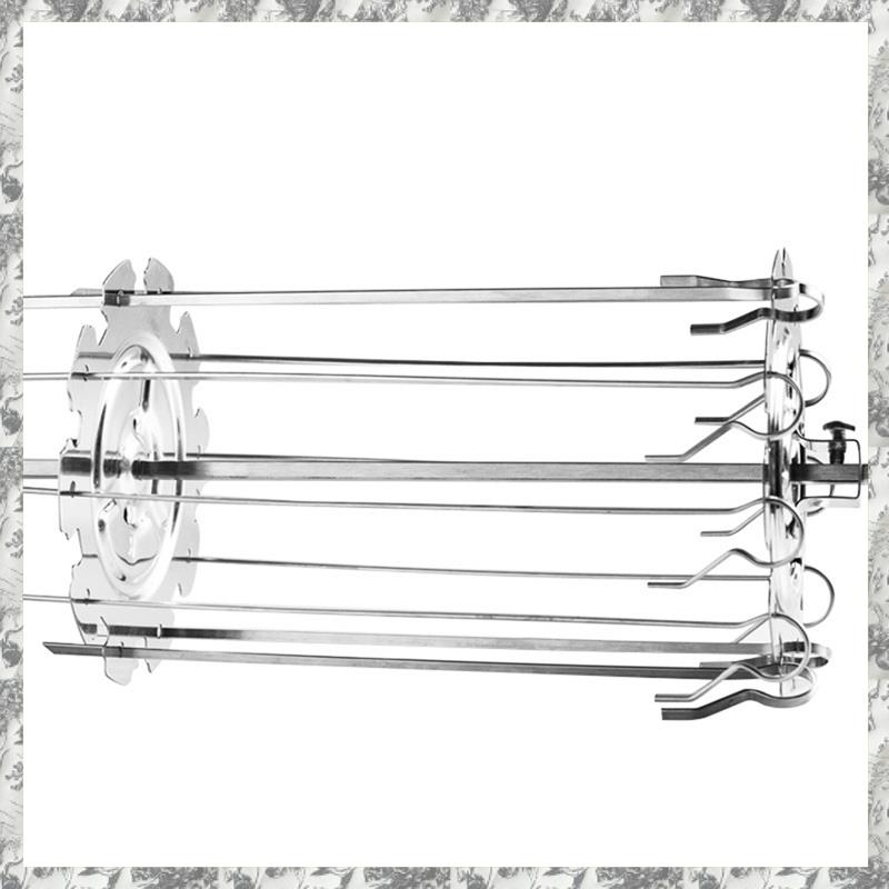 FORIDE 304 Stainless Steel Rotating Grill Skewers BBQ Grill Cage Air Fryer Lamb Skewers Grill Electric Oven Accessories,25cm