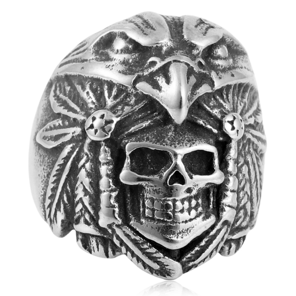 【Mega titanium steel animal eagle ring personality trendy men's stainless steel skull finger ring 2130