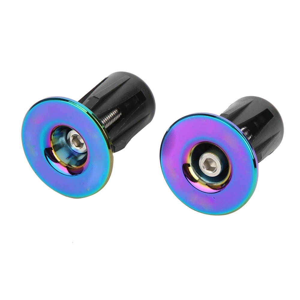 Durable Aluminum Alloy + Plastic Bike Handlebar Grips Easy Installation Electroplate Colorful Bar End Plugs Lightweight Handlebar Ends for 15-23.5mm Inner Diameter Handlebars Bike Accessoryfor Mountain Bike ,BMX, Road Bike