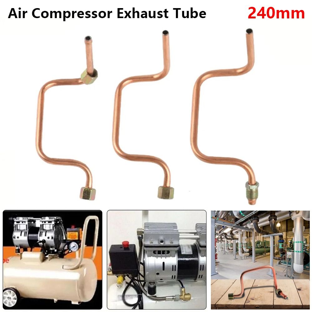 1Pcs New 240mm Air Compressor Exhaust Tube Anti-overheating Copper-plated aluminum Valve Tube Smooth Operation Air Line Hose Wide Application