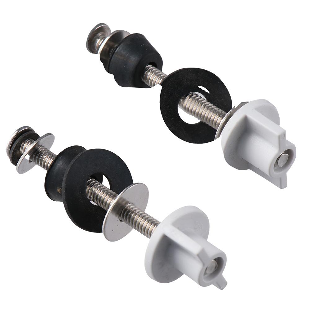 2 Pieces Fixing Stainless Steel Toilet Seat Screws Bolts Rubber Washers Toilet