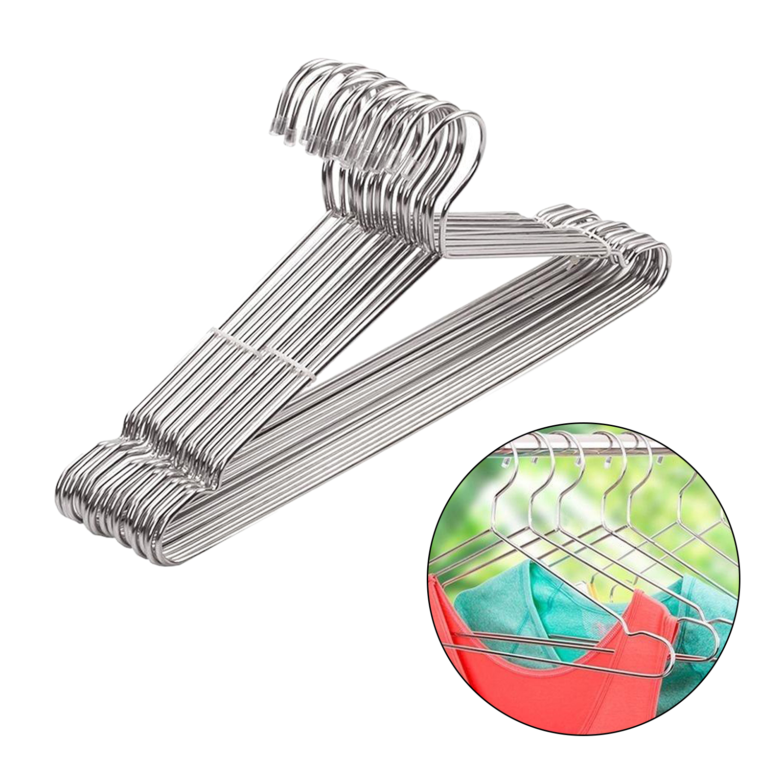 SteelHang 10-Piece Cloth Hanger Set: Durable Stainless Steel