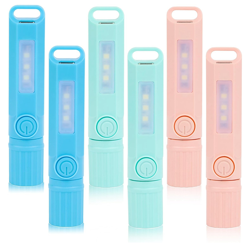 Mini Small USB C Rechargeable LED Flashlights Camping Lantern Combo Flashlight 6PCS