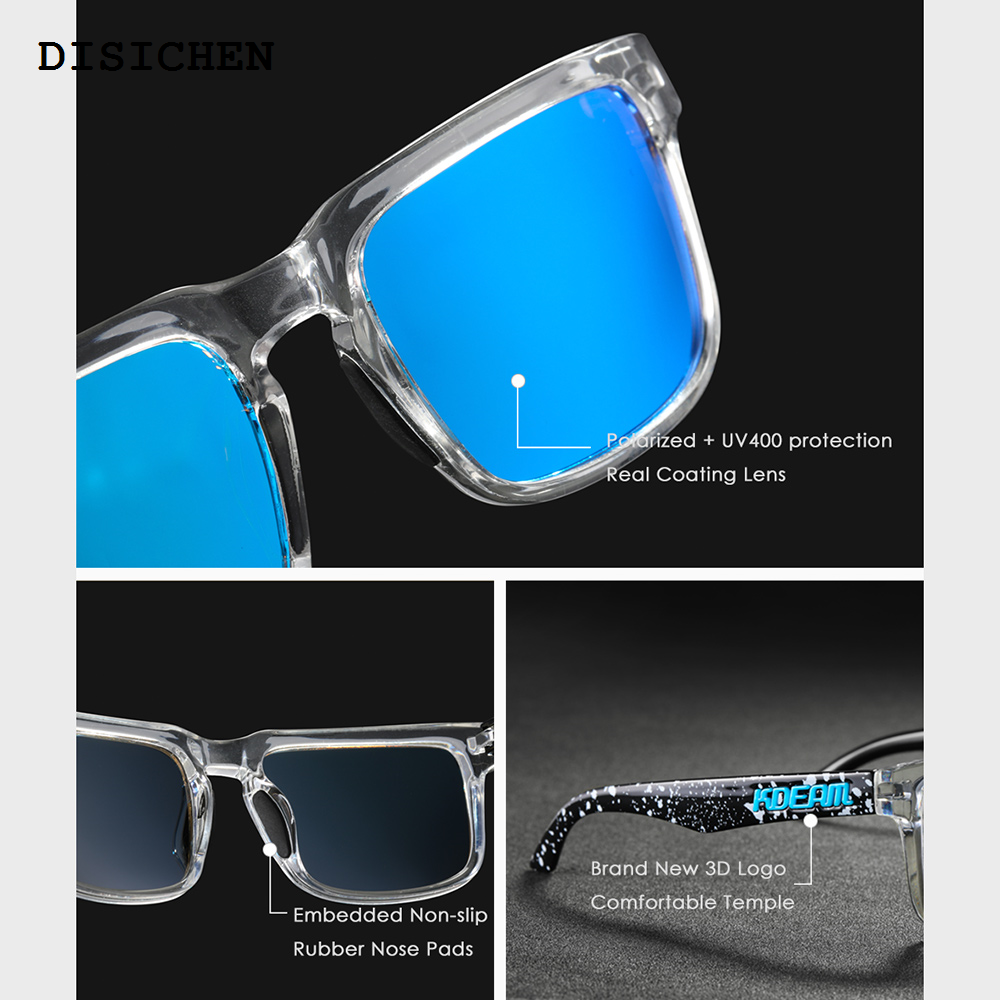 DISICHEN Choose from a variety of colors, 30 tones, fashion, square, polarized men, original GiaoAo, KDEAM, brand design, sunglasses, high quality sunglasses, women