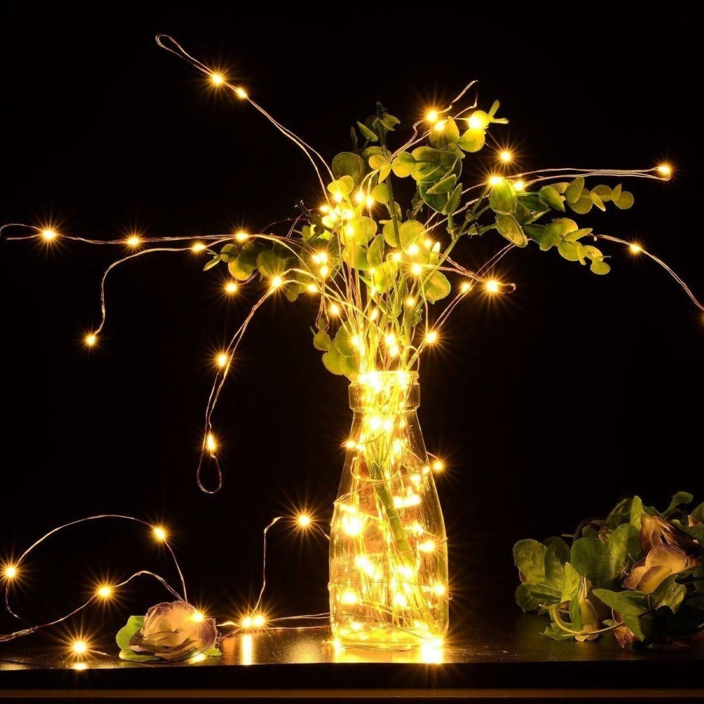 10 Meters 100 Led Copper String Lights 3 Aa Battery Operated Portable Led String Lights, Fairy Lights Decoration Party Wedding Diwali Christmas Lights