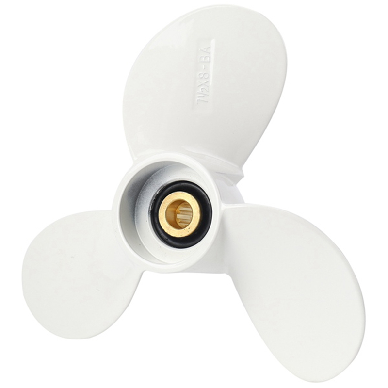 2X 6E0-45941--El Aluminum Alloy Outboard Propeller 7 1/2X8- for Mariner 4-6HP 3 Blades 9 Spline Tooth