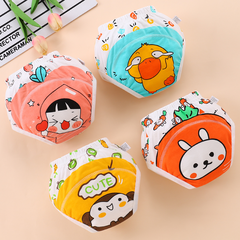 1Pcs/Set Children's Training Pants Cartoon Printing Baby Thin Cotton Sweet Learning Pants Boys Girls Washable Diaper