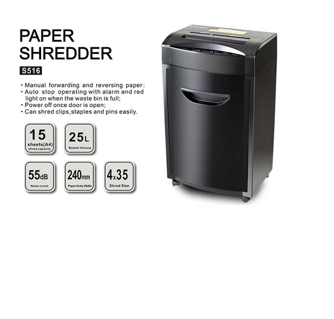 Comix S516 Paper Shredder 25L, 15 sheets shredder Machine from Mitrata
