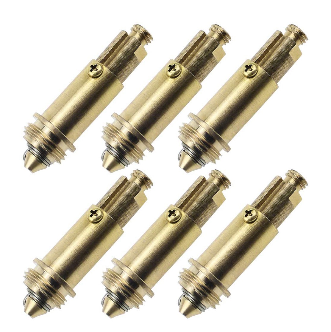 FORIDE 6 PCS Sink Plug Replacement Basin Bath Waste Click Spring Brass Plug Bolt for Kitchen Sink Bath Tub Drain Stopper
