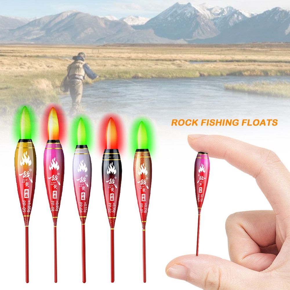 New LED Electronic Fishing float Indicator 311 battery Rock fishing Floats Slip Drift Tube Green light Bobbers Short Tail