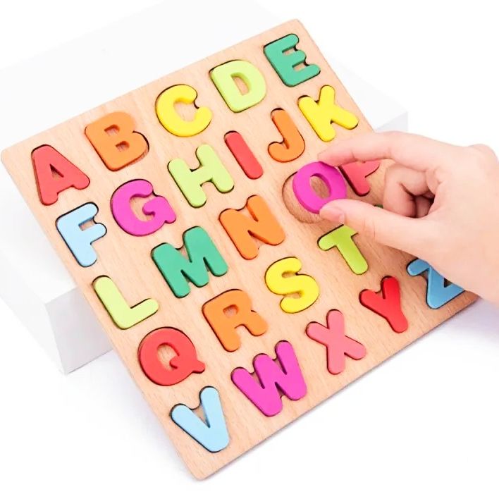 ABC Wooden Montessori 3D Puzzle Preschool Learning Educational Game Baby Toddler Toys for Children