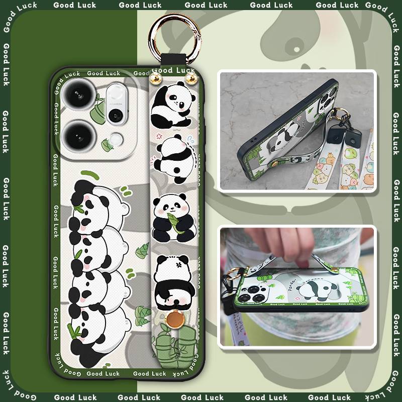 Lanyard Phone Holder Phone Case For OPPO Reno14 Pro 5G Silicone Shockproof Wrist Strap Cute Waterproof Soft case Ring