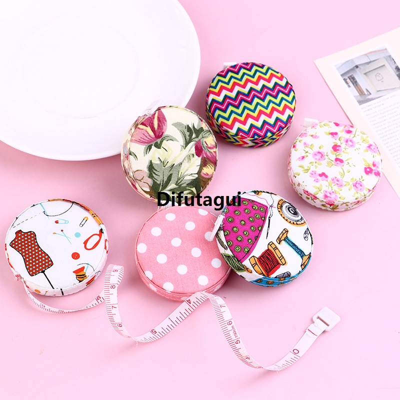 Difutagui Mini Retractable Portable Ruler Tape Measure Fabric Covered Original Tailor Ruler Sewing Tools Accessories 1.5M/2M