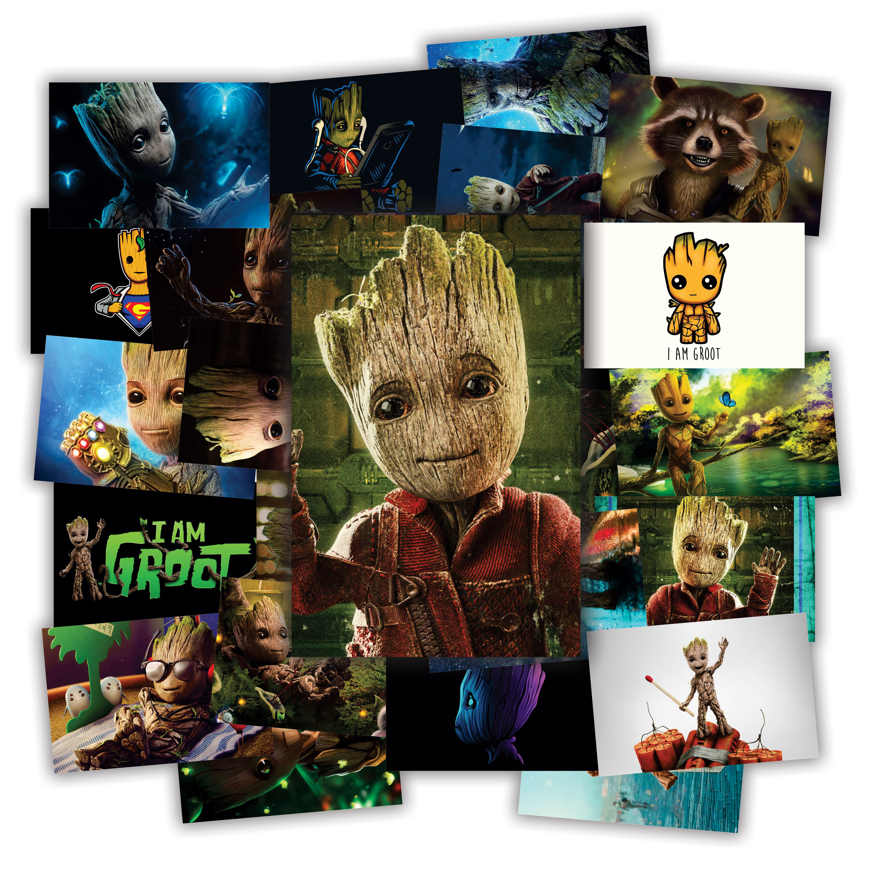 25pcs Groot Sticker For Laptop, Bike, Helmet, Cars, Skateboard, Cellphone, Guitar for Fans Gift Collection 9cm x 6cm