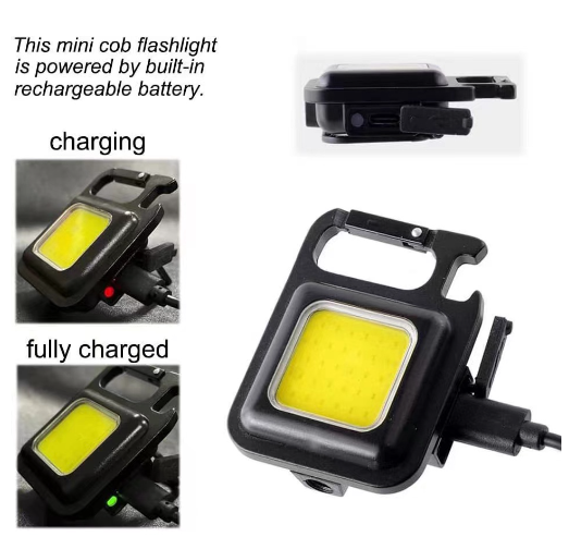 Mini LED Flashlight Work Light Portable Pocket Flashlight Keychains USB Rechargeable For Outside