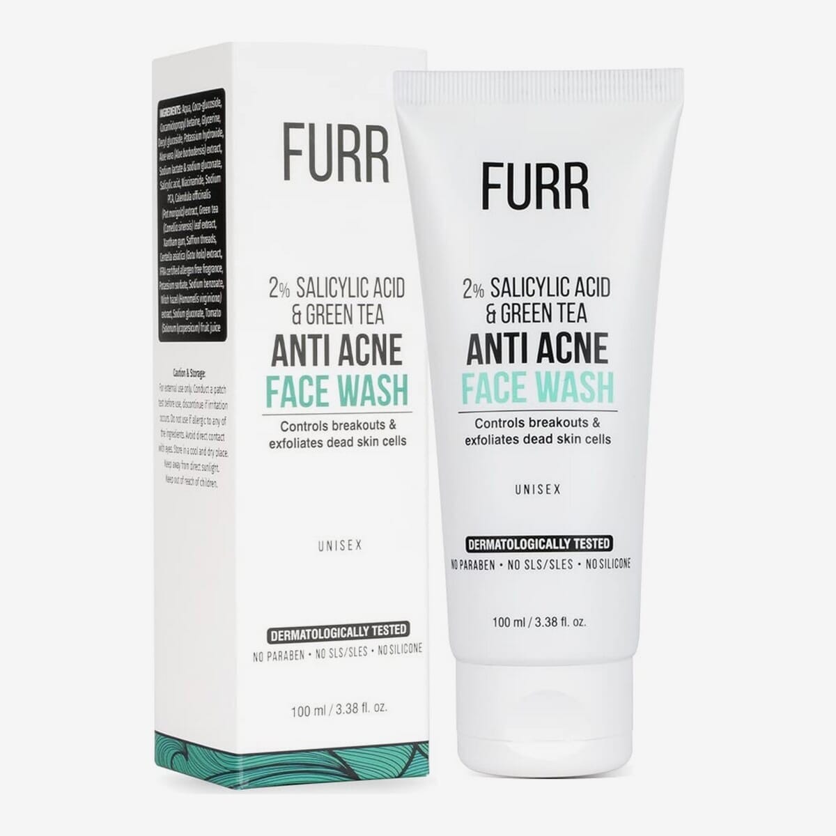 FURR By Pee Safe 2% Salicylic Acid & Green Tea Anti Acne Face Wash - 100Ml