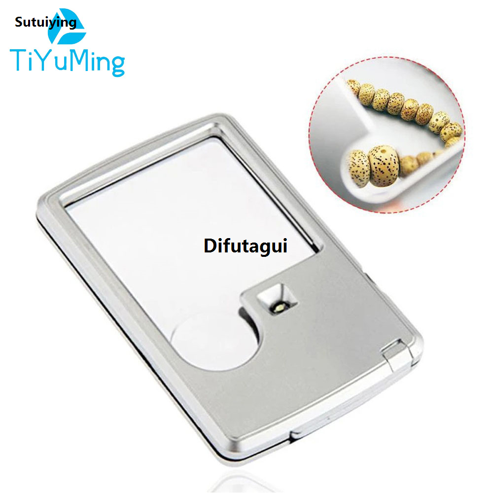Difutagui 3X 6X Magnifying Glass Jewelry Loupe With LED Light Magnifier Bargain Portable price Mini Pocket Magnifying Lens For Kids Jewelers Seniors Reading