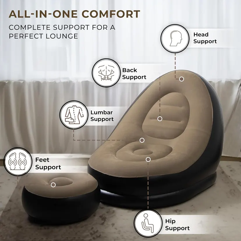 Air Sofa 2 In 1 Intex Ultra Lounge Inflatable Sofa Chair And Ottoman