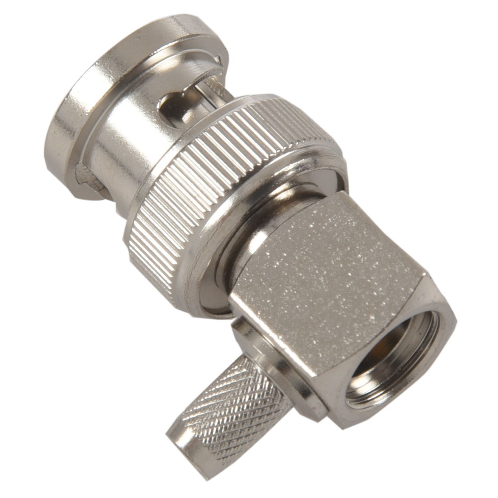OUMERY 3X BNC Male Plug Right Angle Crimp for RG58 RG400 RFC195 RF Coax Adapter Connector,Silver