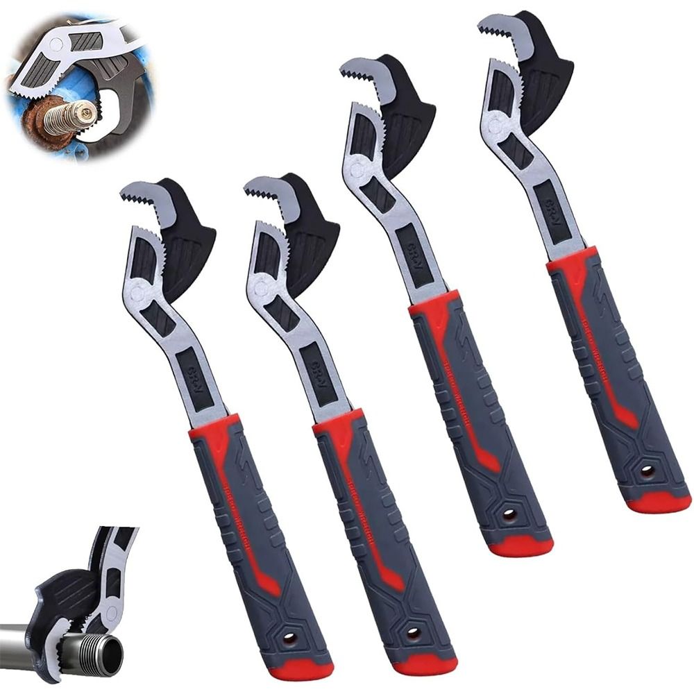 Multifunctional Chrome Vanadium Alloy Pipe Wrench Adjustable Self-Locking Plumbers Wrench Quick Power Grip Self-Adjusting Spanner Universal