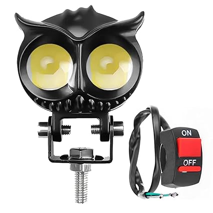 Metal Body Fog Light Super Bright Spot Flood Beam Driving Lamp with Handlebar Switch for Motorcycle Cars Bikes & SUV (White Light, Pack of 1)