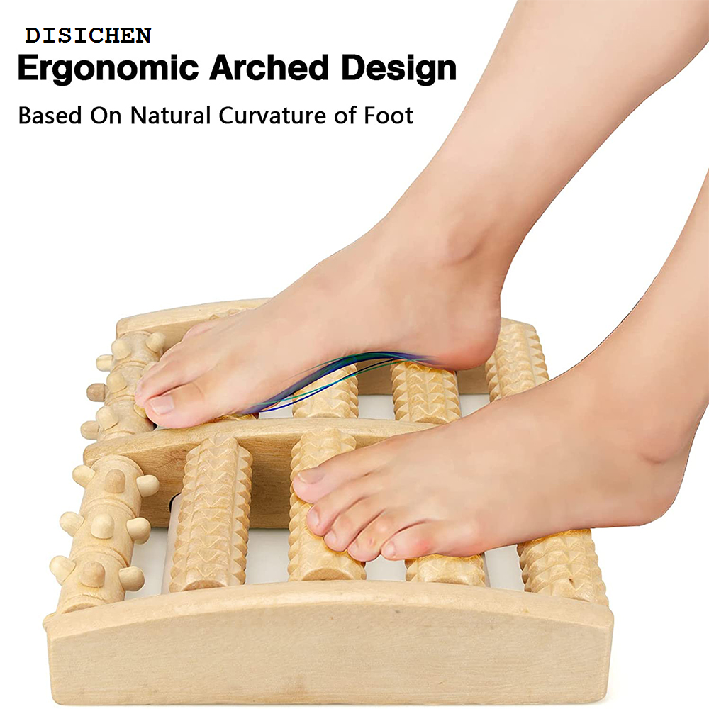DISICHEN New Wooden Foot Roller Wood Care Massage Reflexology Muscle Relax Relief Massager Spa Gift Anti Cellulite Foot Massager Care Tools