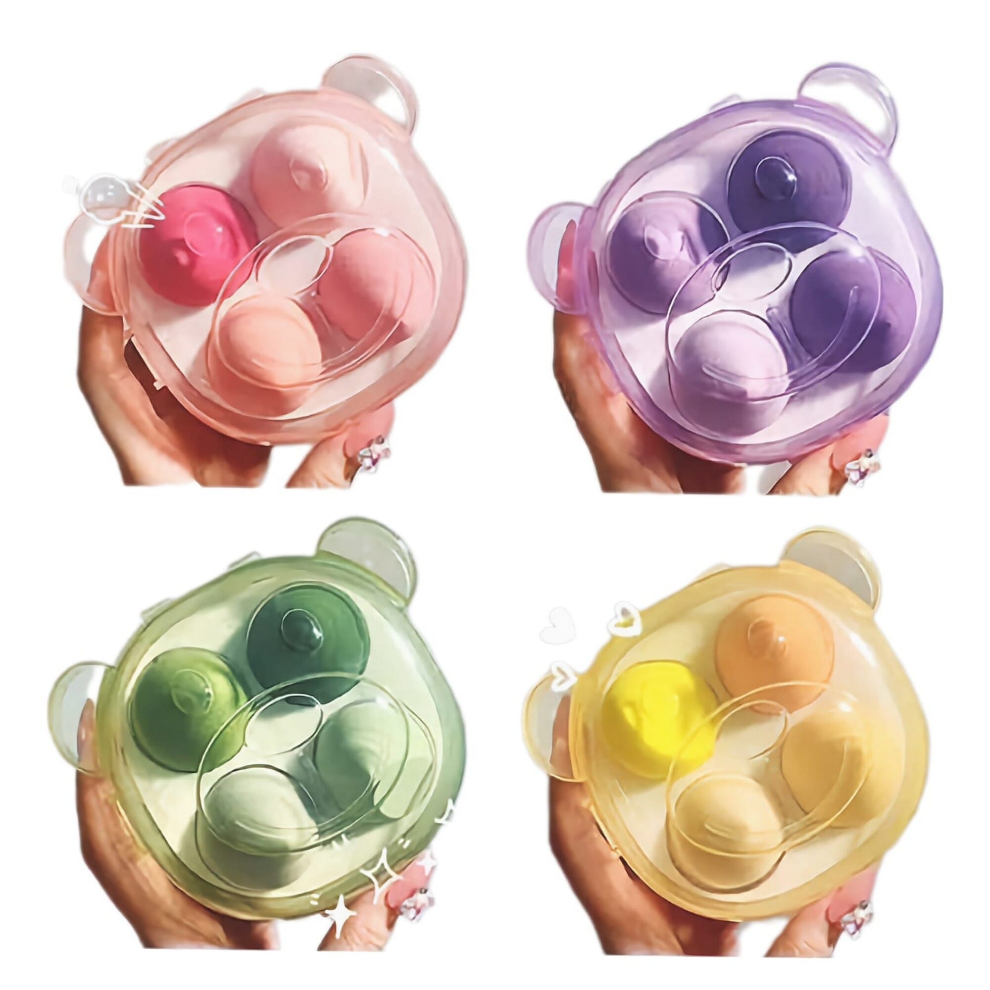Makeup Blender Sponge 4 Pieces Set With Storage Box