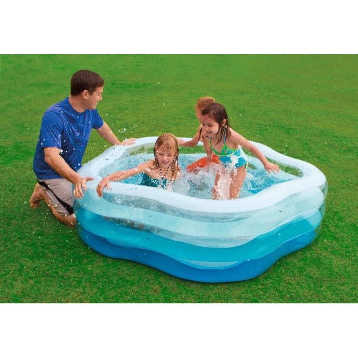 Intex Wet Set Collection 90" x 90" x 22" Inflatable Pool With Pump