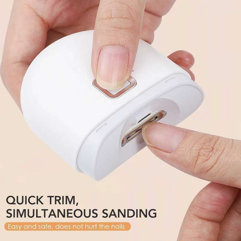 Electric Scissors Rechargeable Mini Clippers for Children Adults Automatic Nail Trimmer Manicure Polishing with Light