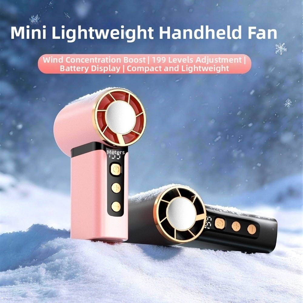 Cooler Supplies Mini Electric Handheld Fan Handheld 199 Gears Turbo Fan High-Speed Charging Personal Cooling Fan Outdoor Activities