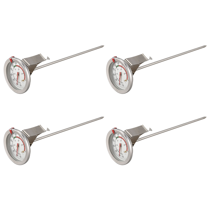 FORIDE 4X Handy 8 Inch Probe Deep Fry Meat Turkey Thermometer with 2 Inch Dial Stainless Steel for BBQ 50℉-550℉(1 Piece)