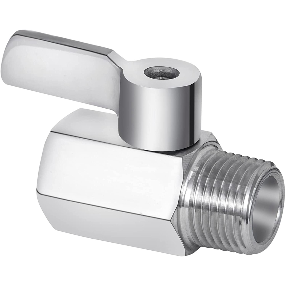 NAMUNY Shower Shut Off Valve, 304 Stainless Steel Mini Ball Valve NPT Thread(1/2Inch Male x 1/2Inch Female),1 Pack