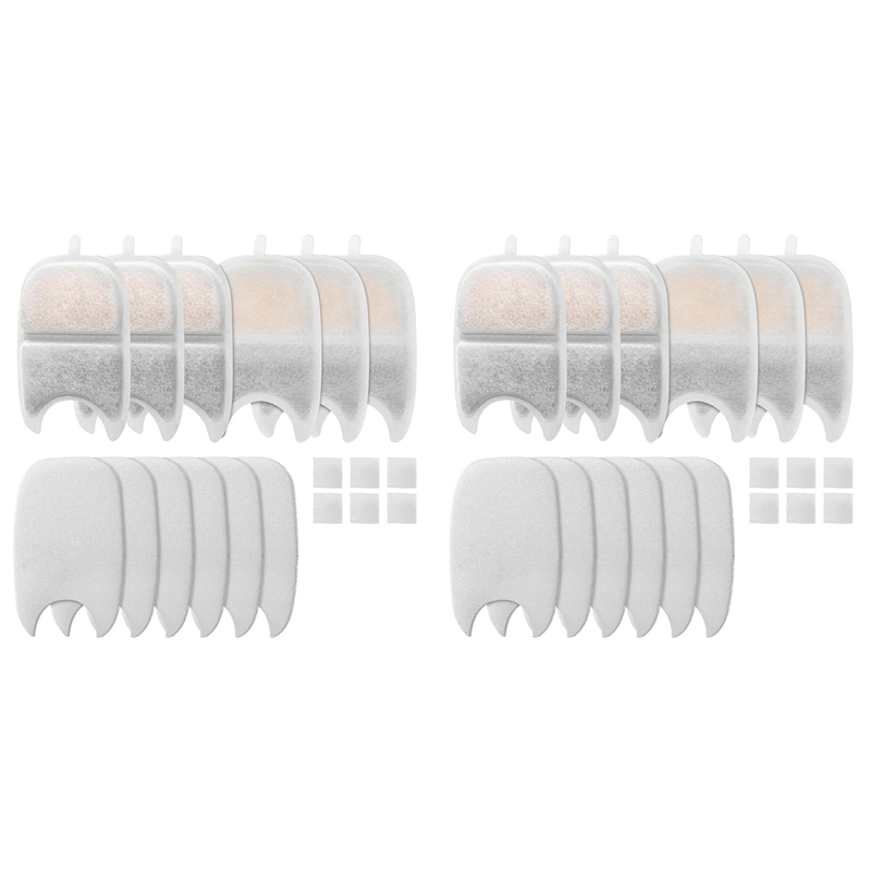 NAMUNY 12Set Replacement Filters&Sponges for 135 Fl Oz/4L Cat Water Fountain Filter Triple Filtration Pet Fountain Filter