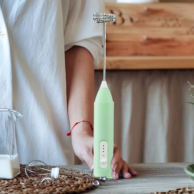 1 Piece USB Rechargeable Handheld 3 Speed Milk Coffee Beater Frothers for Home, Restaurants, Coffee Shop