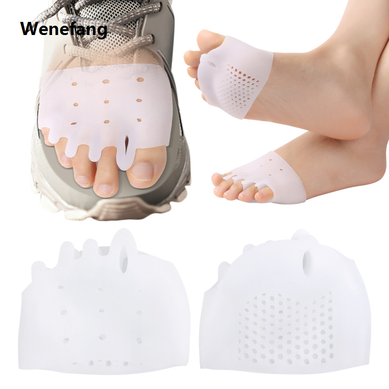 Wenefang 1pair Silicone Forefoot Pads Gel Insoles Toe Separator Cushion Pad Bargain price Pain Relief Shoes Insoles Finger Toe Valgus Corrector Gel Pad