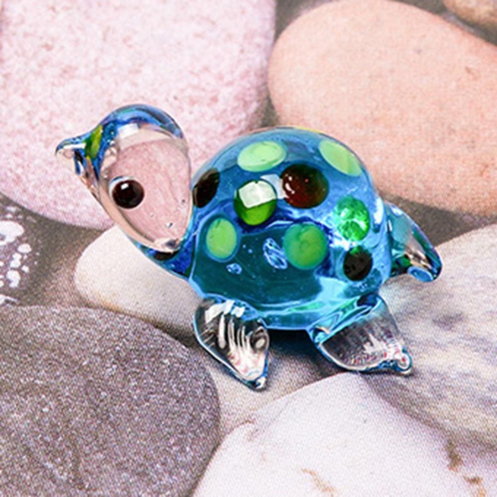 Cute Handicraft Turtle Figurines Lightweight Vivid Animal Statue Turtle Glass Glass Crafts Aquarium Landscaping