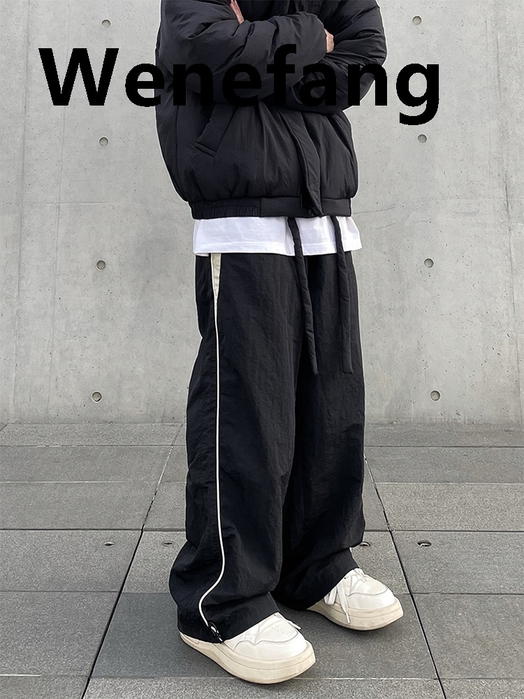 Wenefang Y2K Men Streetwear Chic Cargo Korean Harajuku Casual Parachute Tech New Pants for Women Sweatpants Wide Leg Joggers Trousers Clothes