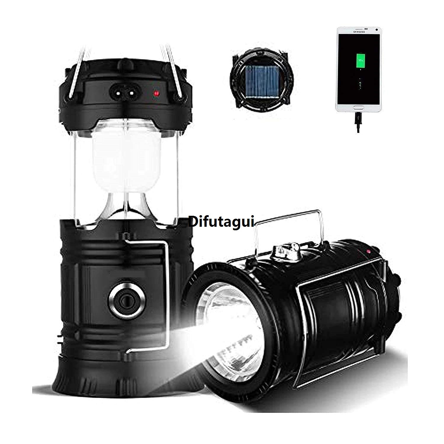 Difutagui 2025 NEW Rechargeable Solar and Charging LED Lantern Light, Portable Camping and Home Sales promotion Emergency Lights with 2 Power Sources Light Travel Battery Lantern Lamp Torch