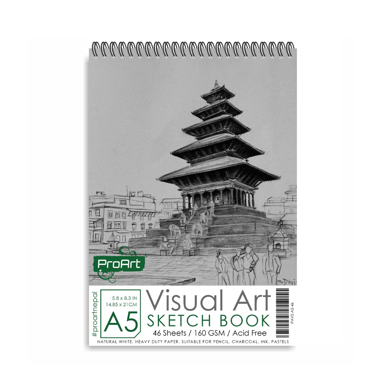 ProArt Wiro Sketch Book A5, 160GSM-46 Sheets (Visual Art Book)