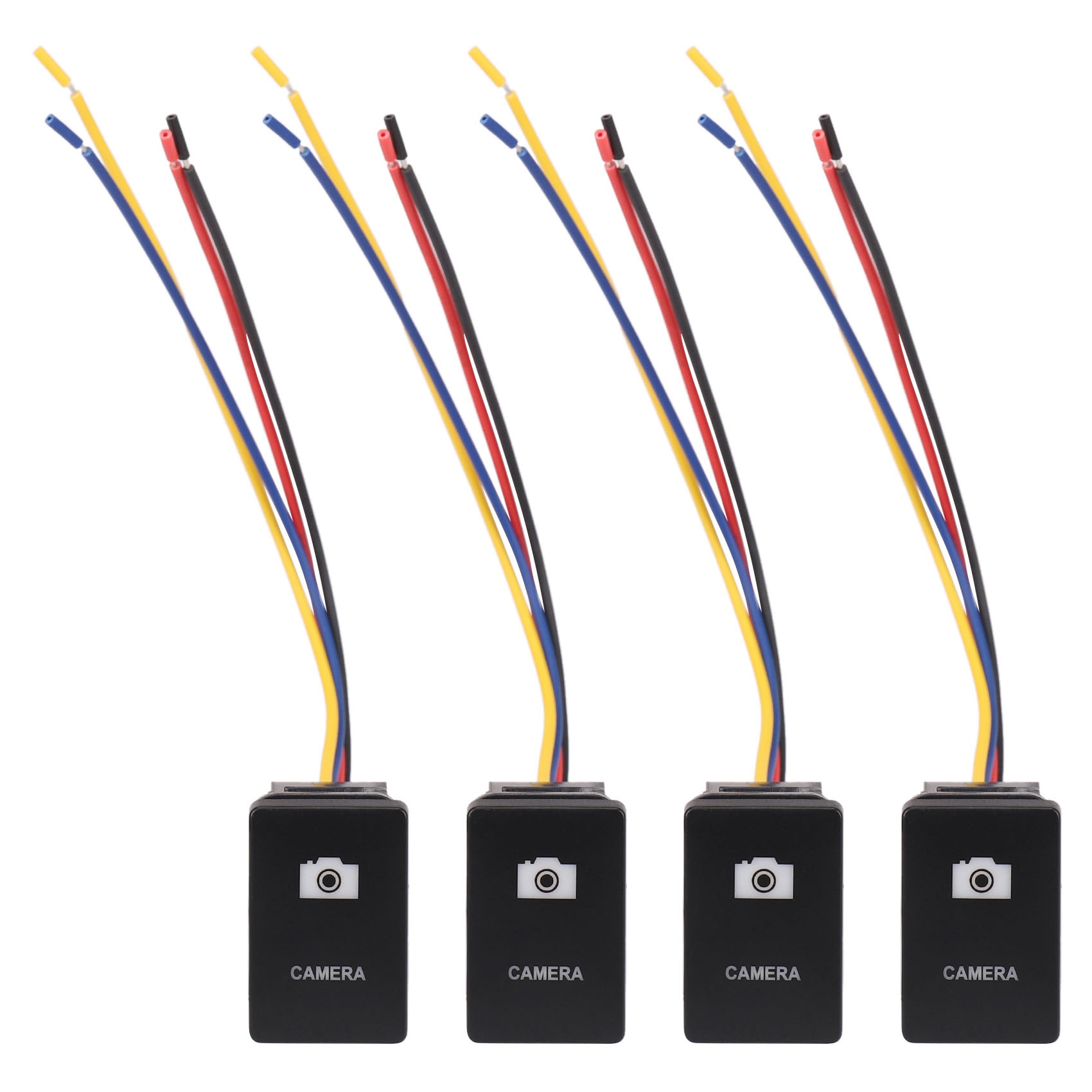 NAMUNY 4pcs 33X22mm 12V Blue LED Illuminated Switch On/Off for Yaris Black