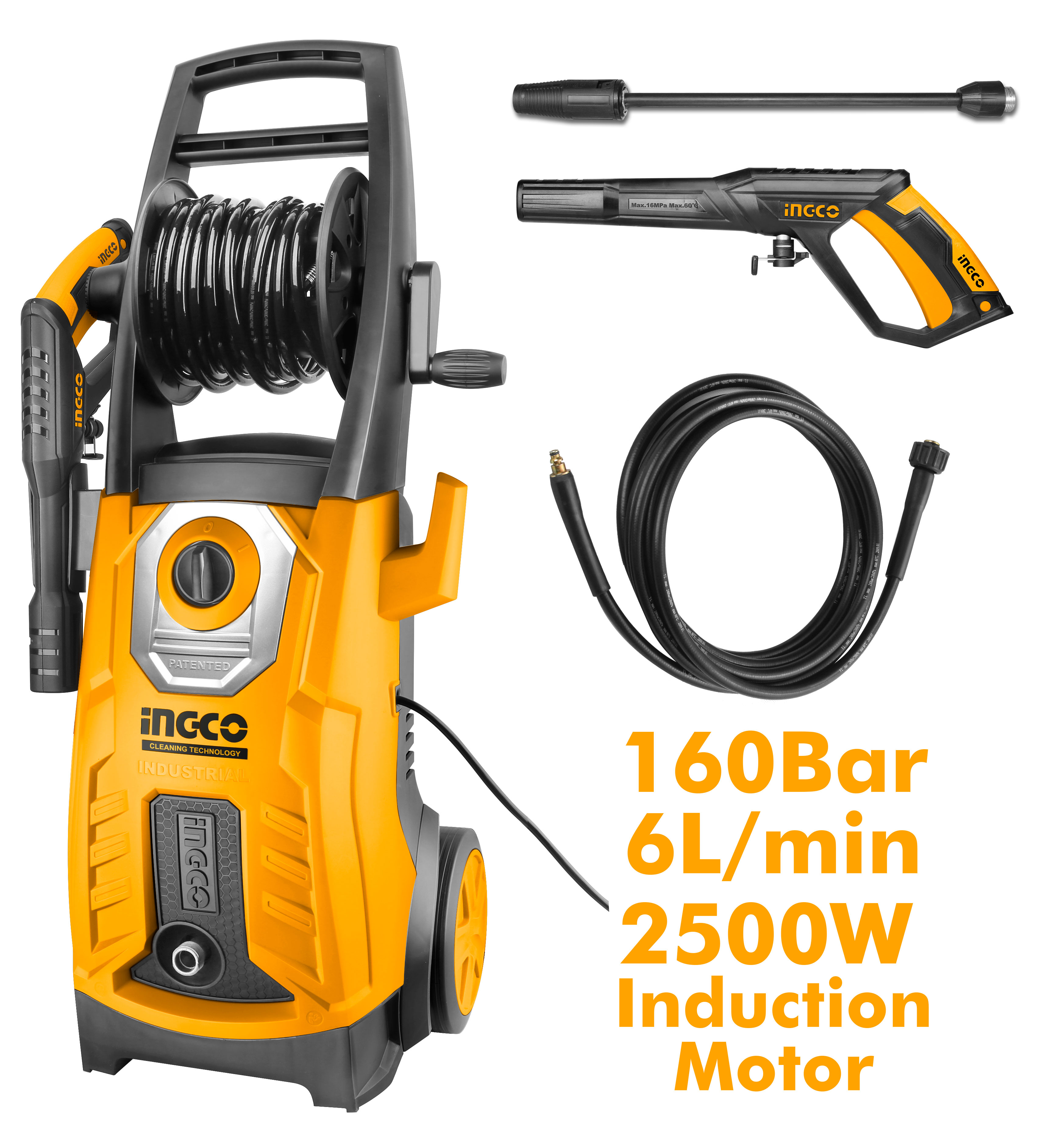 Ingco High Pressure Washer 2500W 160Bar - HPWR25008