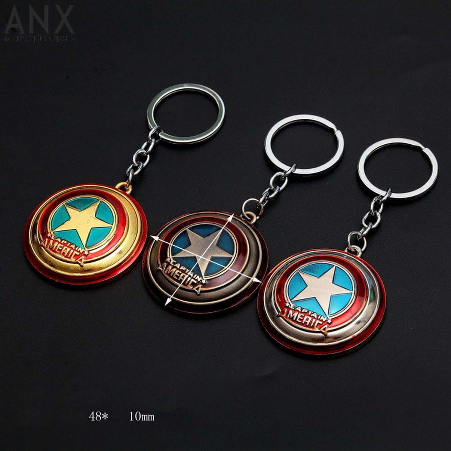 ANX Marvel Captain America Shield Stainless Keyrings/ Marvel/ Superheros
