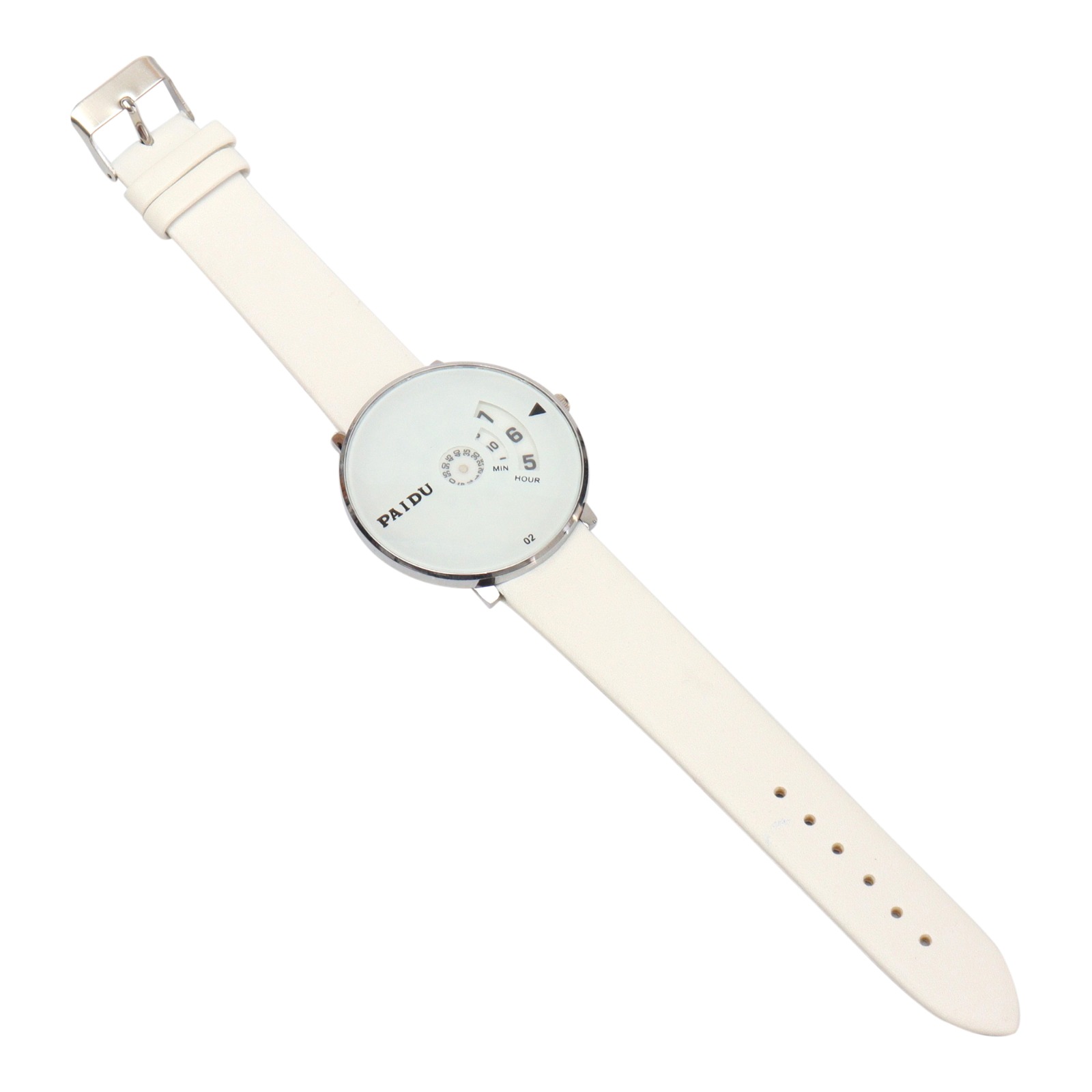 PAIDU Turntable Dial Sports Watch - Creative Casual PU Leather Belt