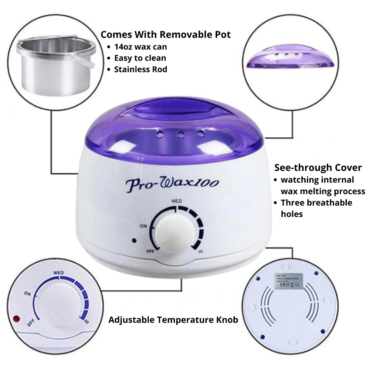 Bizzy Pro Wax (100) HOT WAX MACHINE + Beans Spatula Wax Warmer Machine Hair Removal Machine Wax Heater for Professionals Hair Removal Waxing Machine Paraffin Wax Machine By Sultan Mart