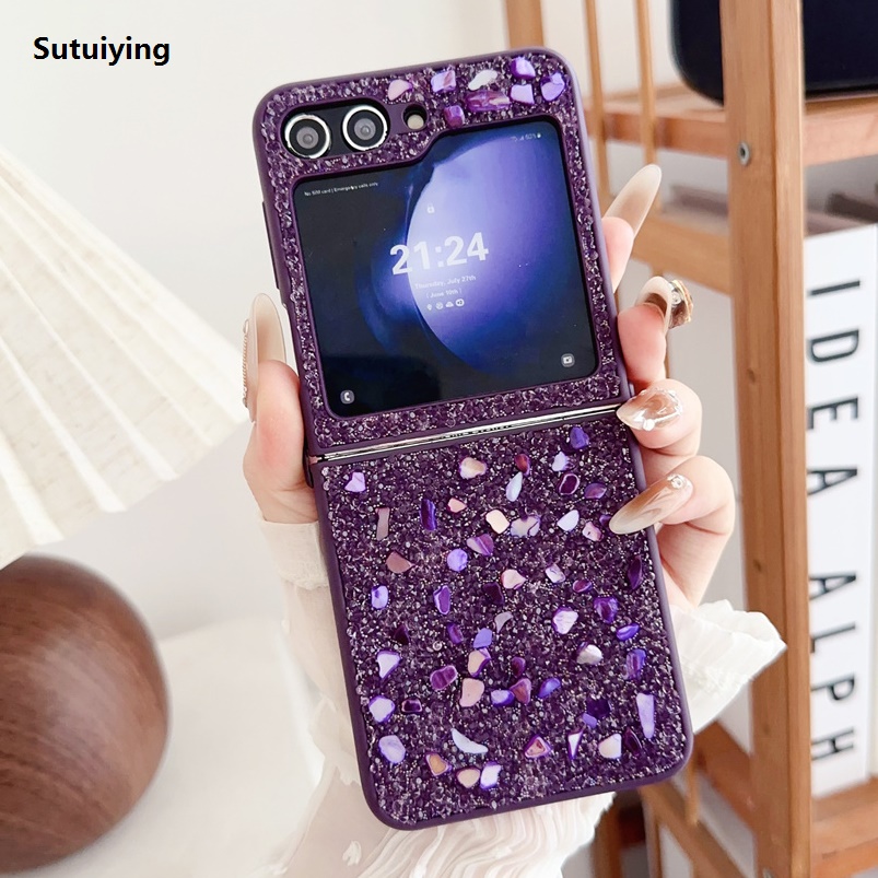 Sutuiying Luxury Colored Diamond Matte Phone Case for Samsung Galaxy Z Flip Sales promotion 4 3 Zflip 5 Fold ZFlip5 Flip4 ZFlip3 Super Shiny Glitter Cover
