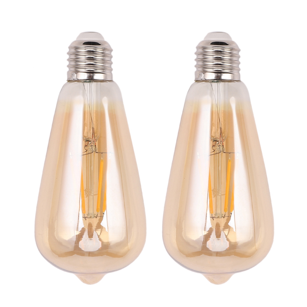 fasdaga 2X Dimmable E27 4W Retro Vintage Filament ST64 COB LED Bulb Light Lamp Body