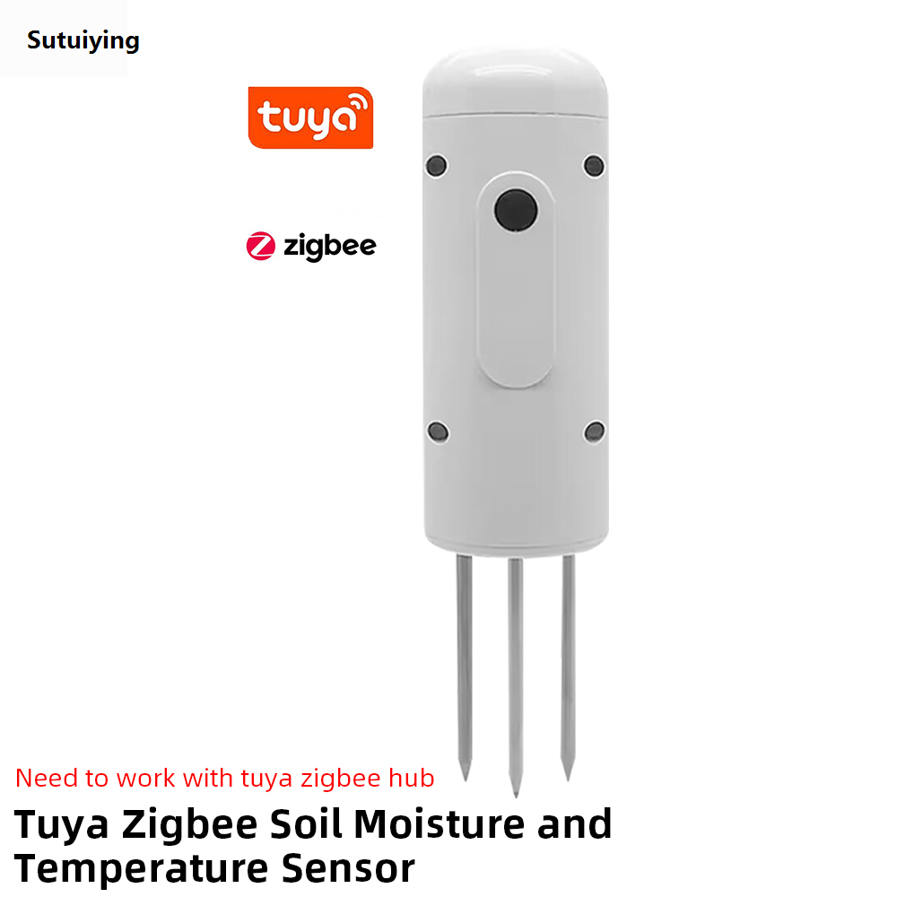 Sutuiying Tuya Zigbee Intelligent Wireless Soil Moisture Meter Temperature Portable Humidity Tester Plant Monitor IP67 Detector for Garden Planting