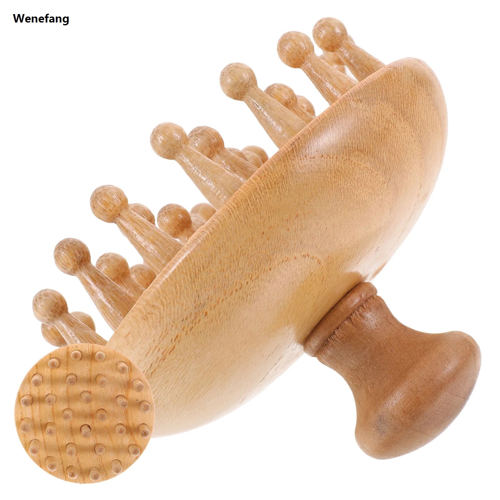 Wenefang Gleavi Wooden Massage Comb Wide Tooth Hair Brush Shampoo Brush Wet Dry Hair Scalp Care Brush